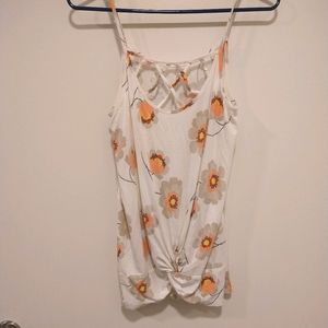 White and floral tank top